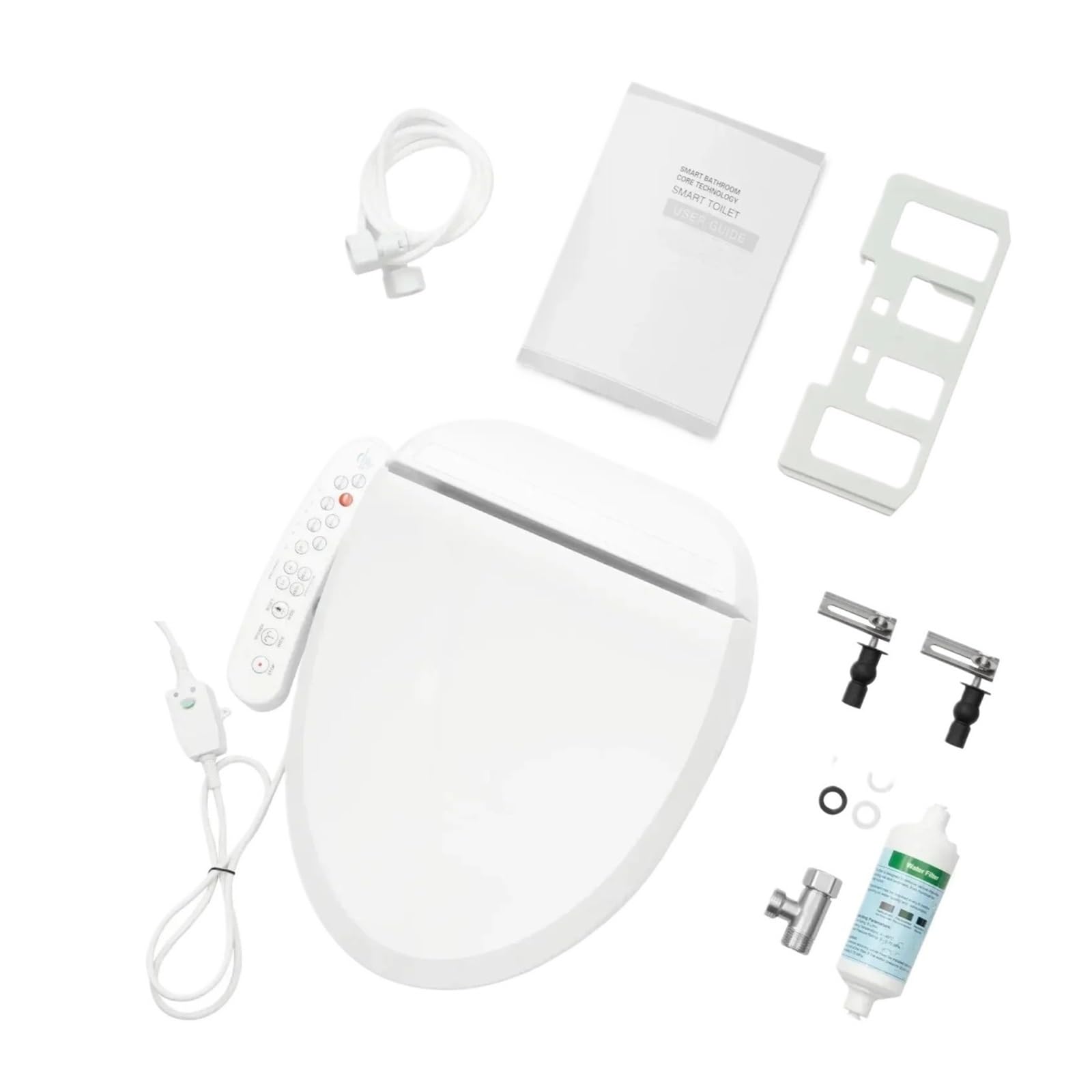 WC Con Doccia Intelligente, Sedile Riscaldato Elettrico, Bidet Deluxe, Temperatura Del'acqua Regolabile, Ugello Autopulente Robusto E Confortevole