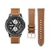 Galaxy Watch 46mm Bands, Galaxy Watch 3 45mm Band with Quick Release Pins, 2 Pack Comfortable and Durable Genuine Leather Straps Compatible with Samsung Smartwatch Brown and Black