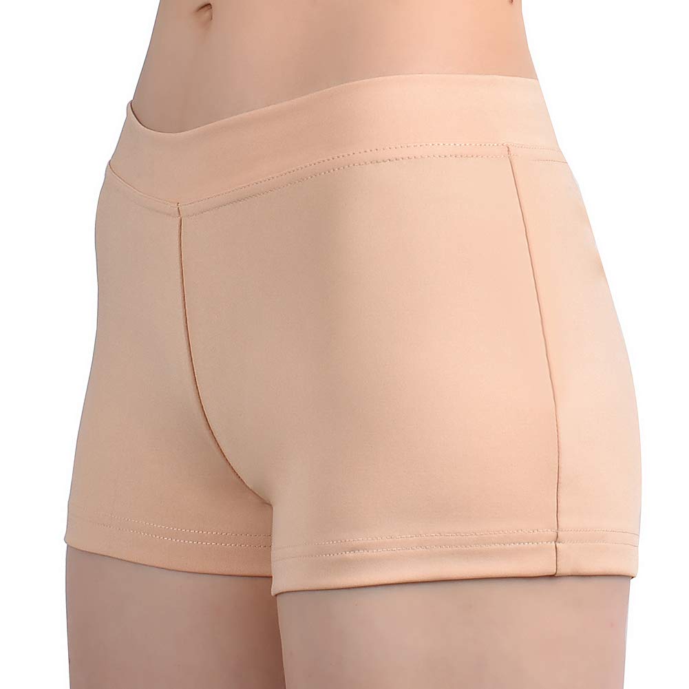 SUPRNOWA Pantalones cortos de baile de elastano y elastano de talla baja para niñas y mujeres