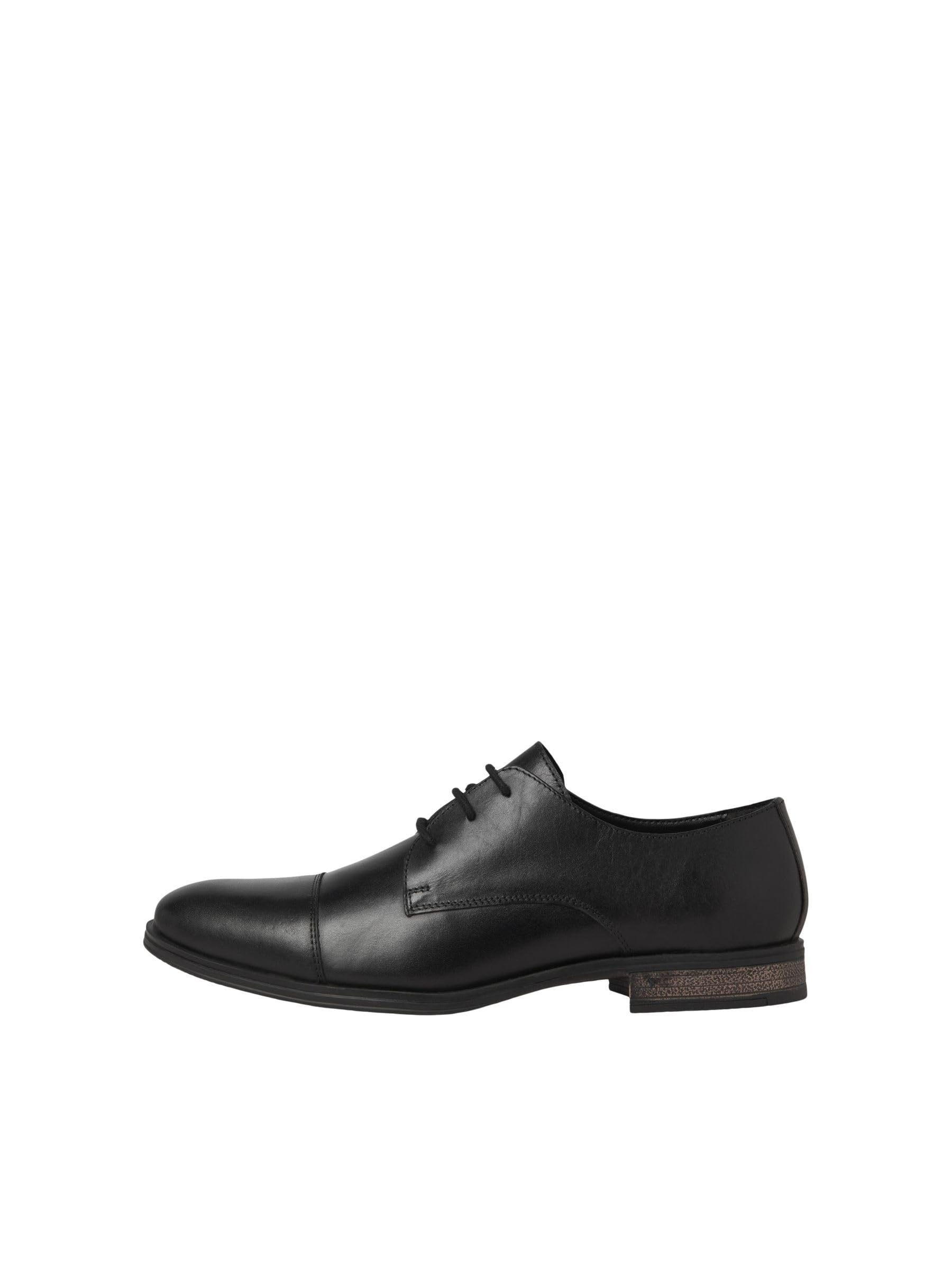 JACK & JONES Men's Jfwraymond Leather Low Shoes, Charcoal, 11 UK