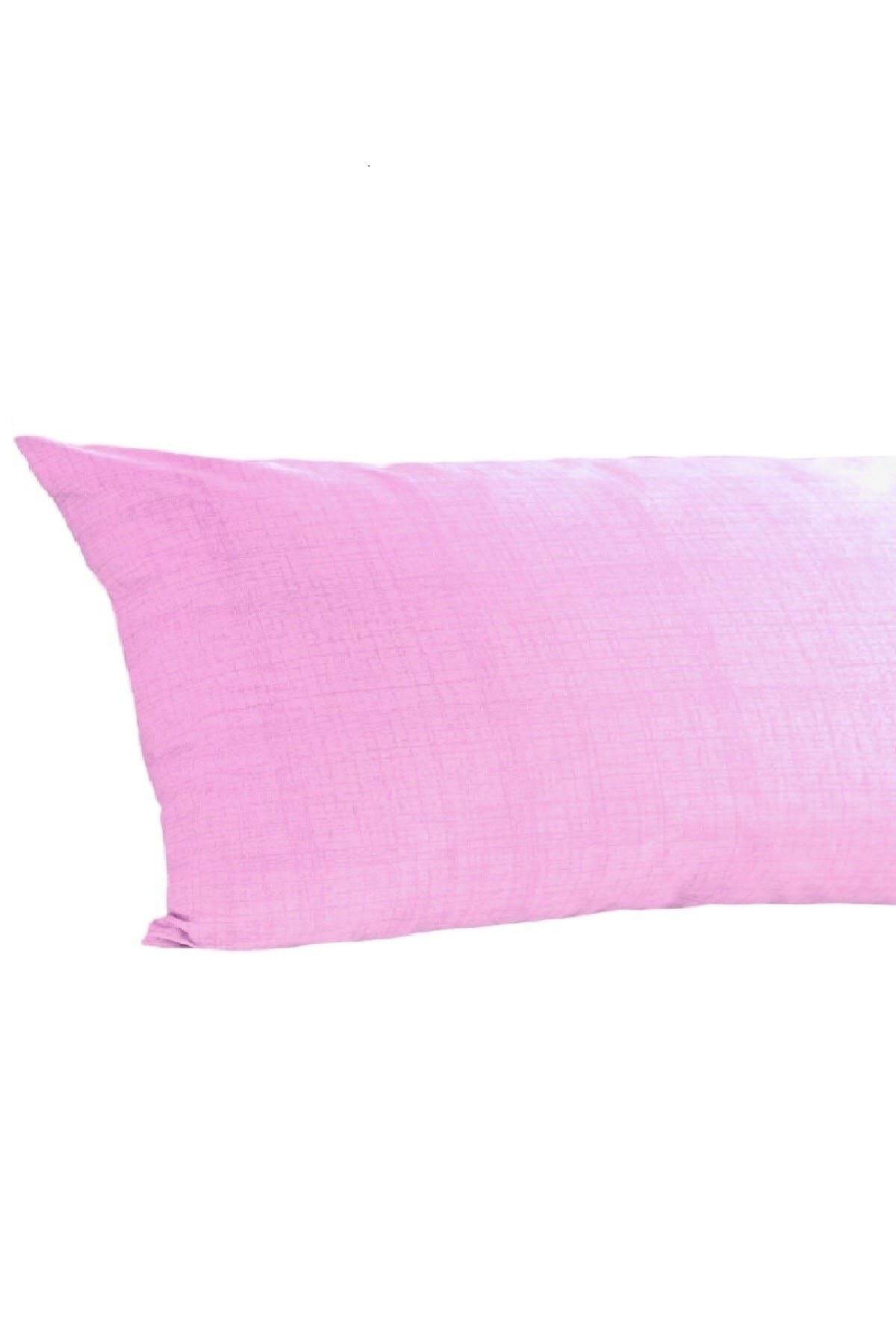 Alla Turca-Ranforce Yan Yatış Yastık Kılıfı 40x120 Cm Toz Pembe (Toz Pembe)