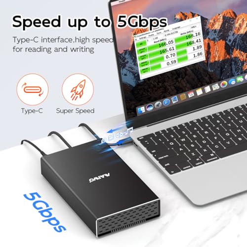 Image of MAIWO External SAS /SATA Hard Drive Enclosure for 2.5 /3.5 inch SSD /HDD, SAS to USB3.1 Converter, 22TB Storage Expansion, Plug and Play