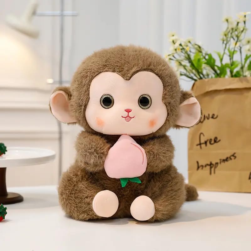 Image of HUG 'n' FEEL SOFT TOYS Cute Monkey 25cm Soft Toy Plush Toy | Big Stuffed Animal | Ultra Soft, Huggable & Cuddly Gift for Kids, Girls, Boys | Perfect for Birthday, Valentine's Day
