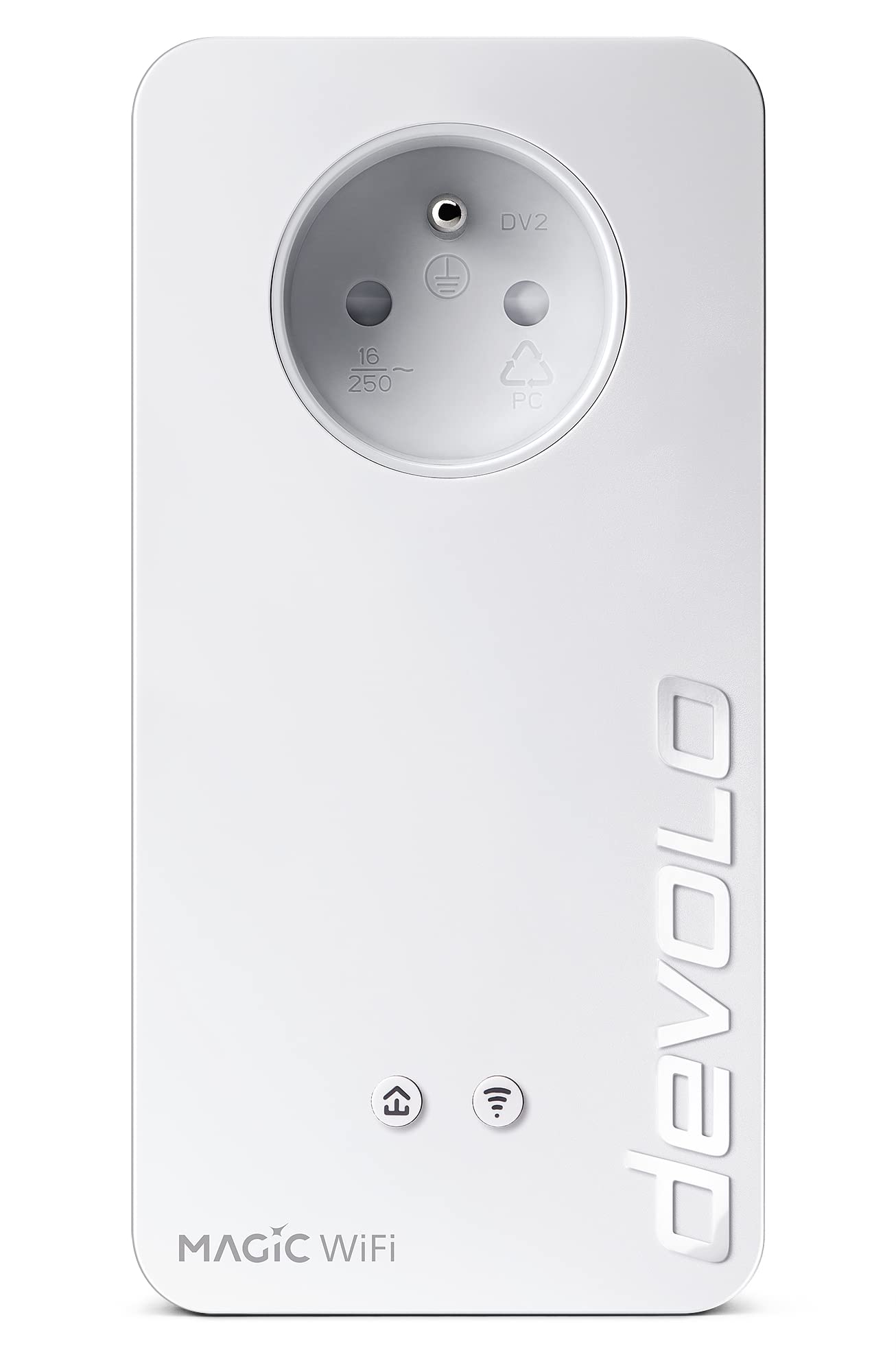 devolo Magic 2 WiFi 6 Mesh Kit de démarrage, adaptateurs CPL WiFi - jusqu'à 2.400 Mbits/s, Point d'accès WiFi Mesh, 4X Ports Ethernet Gigabit, Prise integrée, Blanc
