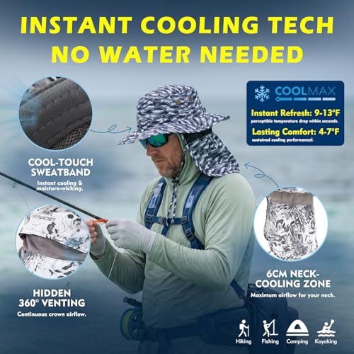 Image of Comhats Oversized XL XXL Waterproof UPF50+ Neck Flap Protection Cover Wide Brim Golf Packable Sun Hats for Men