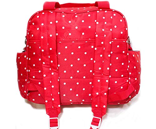 Image of Diaper Bag /Mother Backpack for Travel with Diaper Changing Mat (Dotted Red)