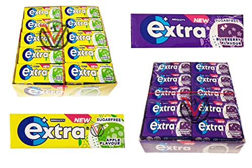 VIMIX Wrigley's Extra Sugar Free Chewing Gum | Extra Blueberry & Extra Apple Elige cualquier sabor y número de paquetes Cover