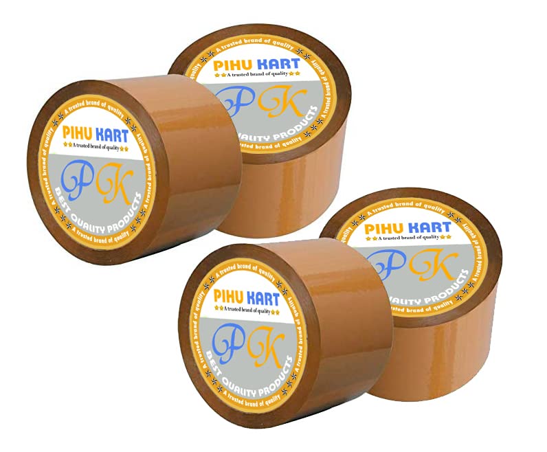 Cello Brown Tape 3 Inch / 72mmx100 Meter - Pack of 4 - Brown Packing Tape