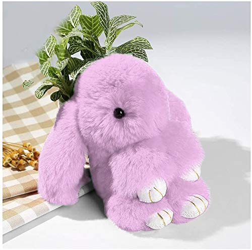 Cewaal Haihuic Cute Bunny Soft Rabbit Fur Phone Pendentif Porte-clés Porte-clés Porte-clés pour Sac à Main et Porte-Monnaie