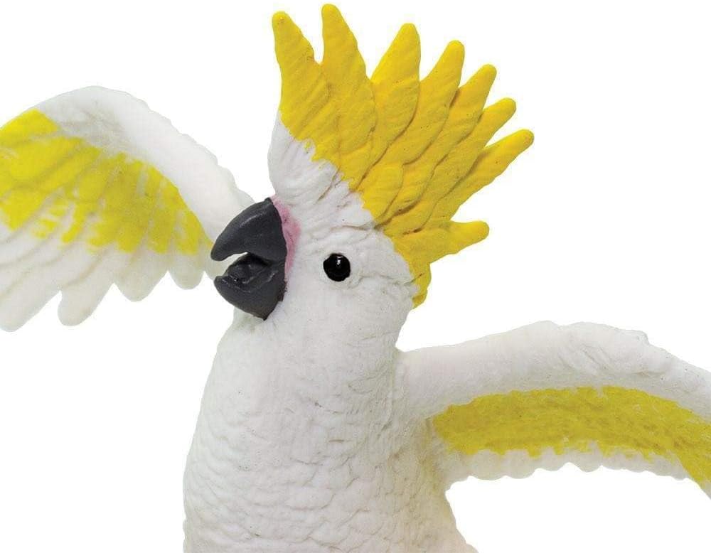Hand-Painted White and Yellow Cockatoo Figurine