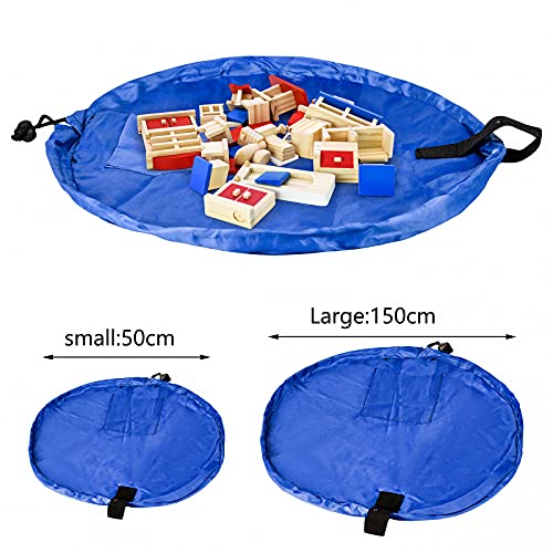 FUQUN 2 stuks speelgoed-opbergmattas - grote ordelijke tas kinderen tapijt draagbare kinderspeelgoed organizer opbergzak… - Afbeelding 3