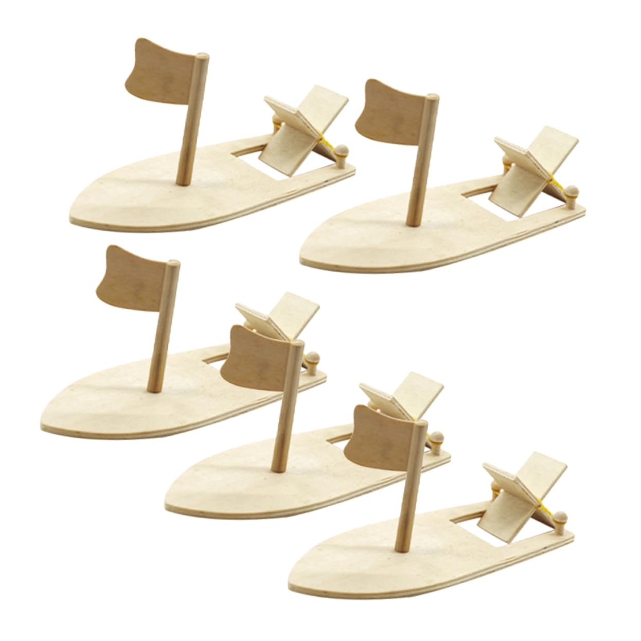 KONTONTY 5 Sätze Teiliges Diy Holz Segelboot Modell Für Blanko Bastelset Zum Bemalen Dekoration Und Kreatives Mit Holzmaterialien 5 Stück * 5