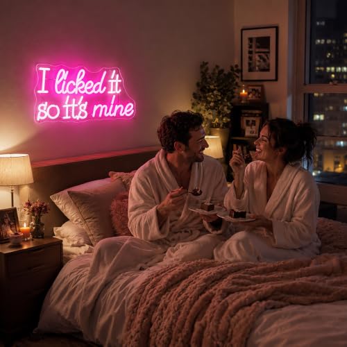 Image of I Licked It Neon Sign for Wall Decor Light Up Sign Led Signs for Room Party Home Wall Decor USB Powered