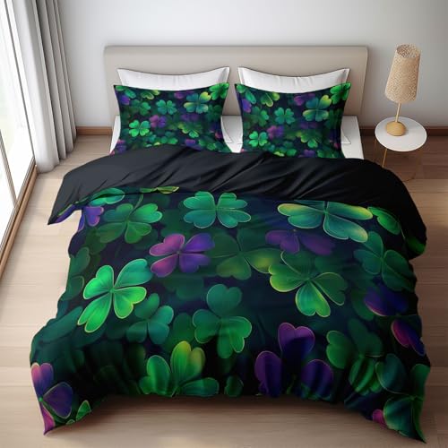 Parure de lit vert 200x200 cm de qualite superieure en microfibre