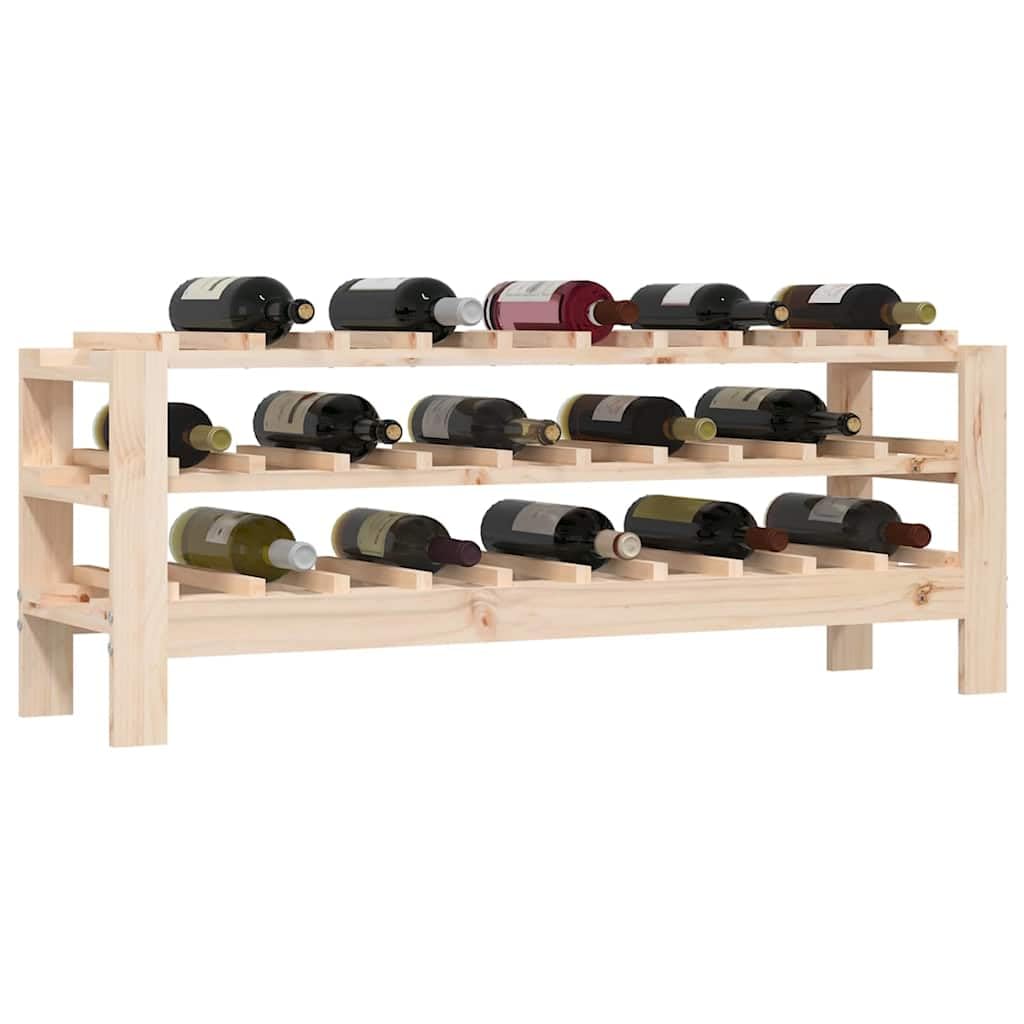 Botellero de madera de pino para 30 botellas de vino, 109,5 x 30 x 42 cm