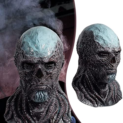Kasahara Vecna Maske Stranger Horror Masken Halloween Kostüm Kopfbedeckung Vecna Figur Vollkopf weiche Latex Maske für Cosplay Karneval Party Requisiten Blau Cover