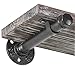 MyGift Wood Floating Shelves, Torched Wood Wall Shelf for Bedroom with Industrial Metal Pipe Brackets, Set of 3