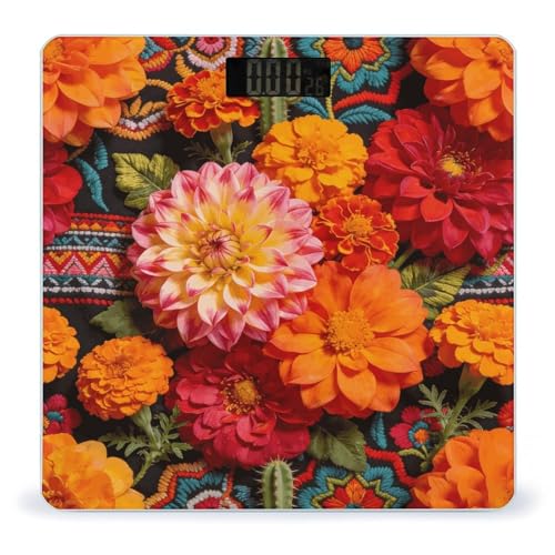 Báscula digital Mexican Flower con pantalla LCD grande miniatura 1