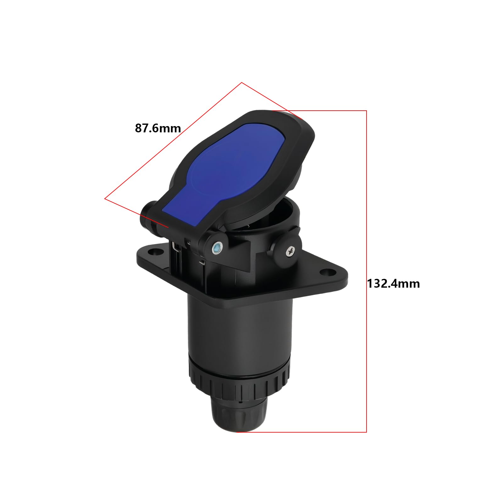 1 Enchufe para Camión de 15 Pines con Contactos de Tornillo Voltaje de Funcionamiento 24 V 132,4 X 87,6mm para Conexión Eléctrica entre Camión Y Remolque para Furgonetas Camiones Y Remolques