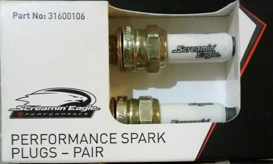 COPPIA Candele Screamin Eagle Gold 31600106 High Performance per Compatibile con HARLEY Sportster Forty Eight Iron Nightster Custom Low Dyna Glide Street Bob Softail Fat Boy Electra Glide Road...