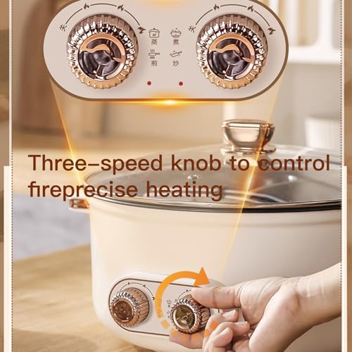 HJXBD888 Electric Hot Pot, Double control switch, 1600 Watts Hot Pot Cooker With Divider Hot Pot Pan Dual, Ideal for Family Gatherings (with 2 Leaky Nets),4.5L - Image 3