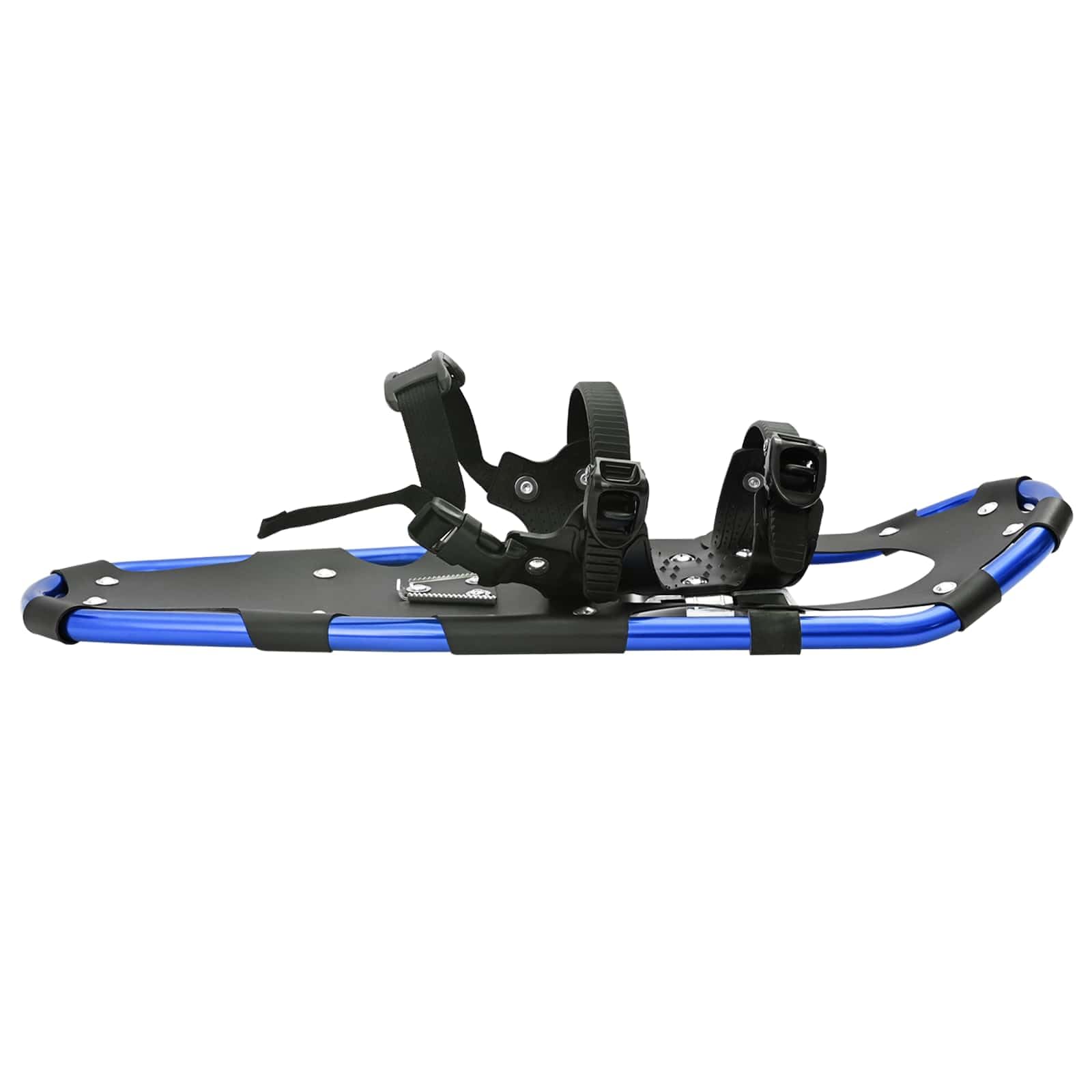 Raquette da neve 3 in 1 con bastoncini da trekking blu nero in alluminio e HDPE, 63,5 x 21 cm, regolabili per donna, uomo, bambino, antiscivolo, con borsa per il trasporto