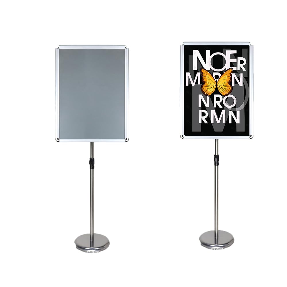 Soporte de Cartel Ajustable con Pedestal Resistente for Vista Vertical y Horizontal, Soporte for Carteles, 17,72 x 24,57 Pulgadas, Color Negro(Silver,17.72 * 24.57inch)