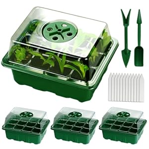 Jujey Mini 12-Zellen Zimmergewächshaus Anzuchtset Grün (4 Stück)