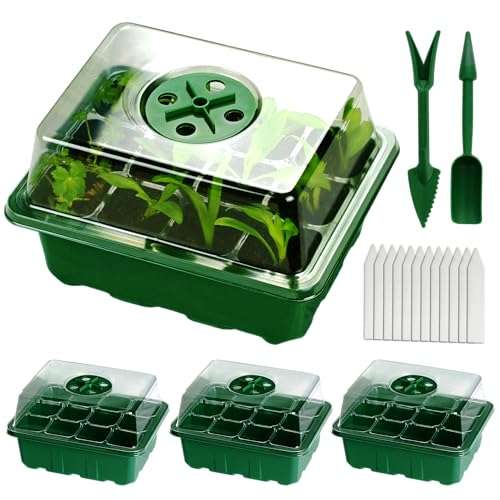 Jujey 4 Stück Mini Gewächshaus und Ausrüstung zur Anzucht,...