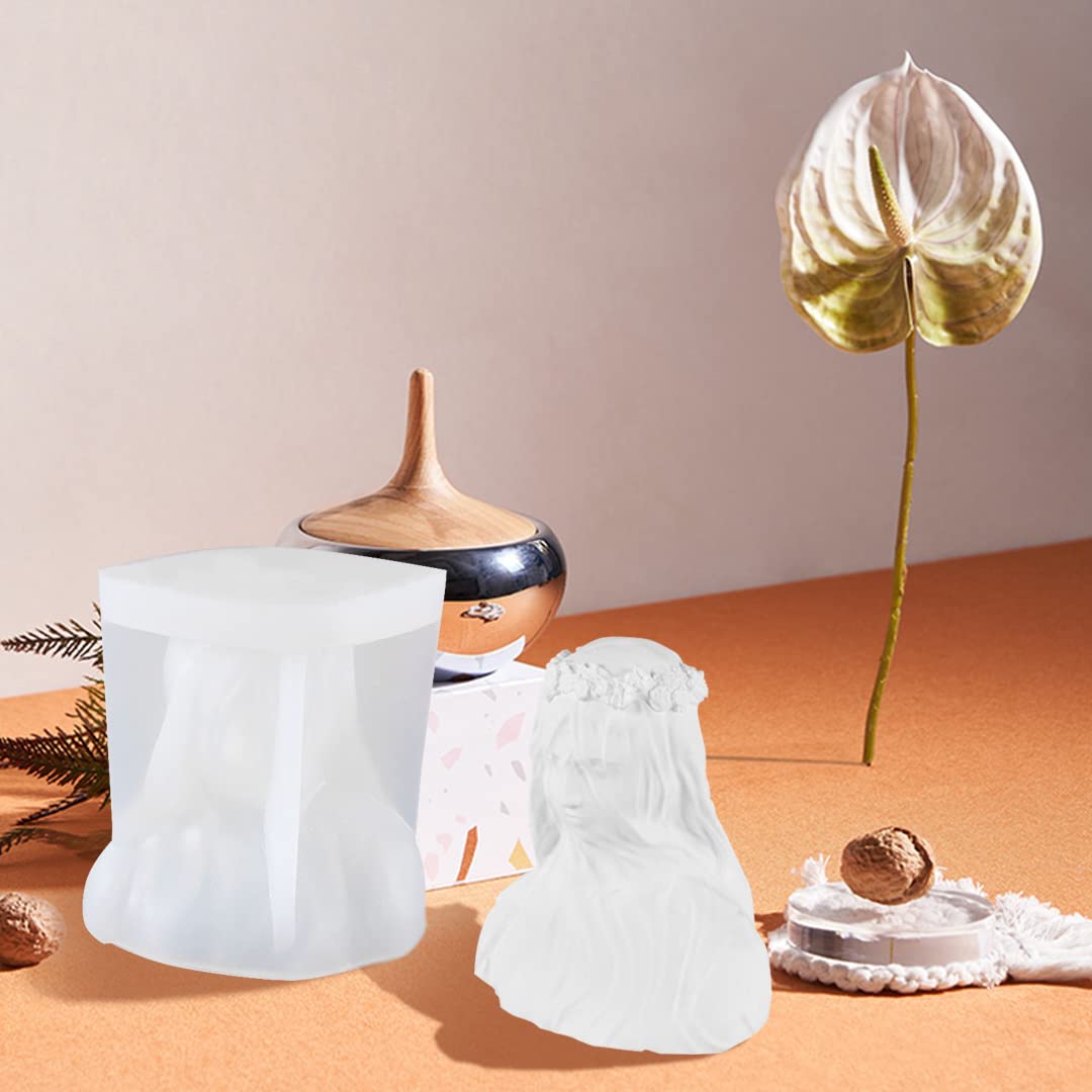 Zayookey Moule en Silicone Bougeoir Moulle Résine Plateau à Bijoux Candle Jar Resin Mold Moulage Époxy Décorations de Chandeliers DIY Fleurs Boîte à Bijoux