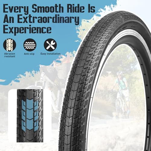 20/24/26x 1.75 Mountain Bike Tire Set,2 Pack Bike Tire