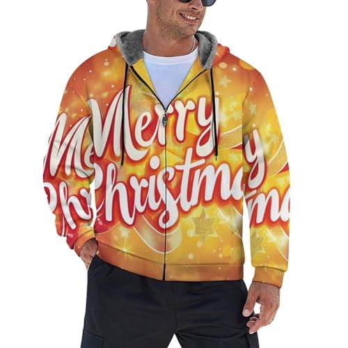 Sweat à capuche homme Joyeux Noël veste zippée idéale pour vos soirées d'hiver