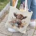 Veqzc Floral Highland Cow Canvas ToteBag - Highland Sunflower Daisy Tote, Canvas Shoulder Bag for Women & Girls, Gifts for Lovers