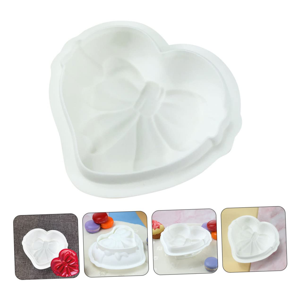 ABOOFAN Lot De 5 Moules À Pâtisserie En Silicone De Qualité Alimentaire Faciles À Nettoyer En Forme De Cœur Pour Décoration De Gâteaux