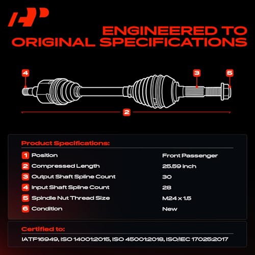 A-Premium CV Axle Shaft Assembly Compatible with Hyundai Palisade 2020-2021 3.8L, Front Right Passenger Side, Replace# 49501S8450 by A-Premium - Used condition - Image 3