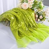 Shiny Lime Green Sequin Fabric by The Yard Flip Sequin Fabric for Clothing Sewing Mesh Sequins Material by The Yard DIY Sequin Fabric Wall Panel for Kids