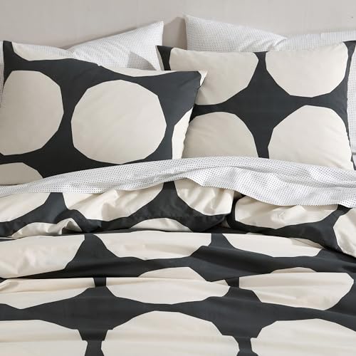 Image of MARIMEKKO - King Duvet Cover Set, Organic Cotton Bedding with Matching Shams, Bold & Modern Home Decor, GOTS Certified (Kivet Grey, King)