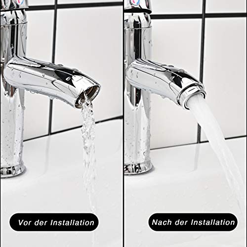 Strahlregler M24, 6 Stück Wasserhahn Sieb Einsatz Wasserhahn Aufsatz mit Edelstahl- und ABS-Filter inkl. 8 Dichtung und 1 Verchromten Schlüssel, für Wasserhähne