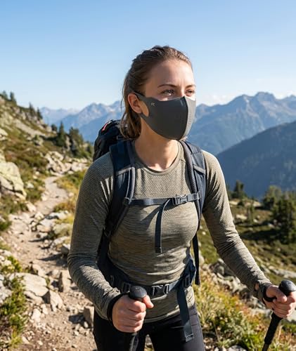 Image of 10PCS UV Protection Mask for Women, Sun Protection Face Mask for Women, Color Set with Black, Dark Grey, Light Grey, Blue, Three-Dimensional Design for Comfortable Fit During Outdoor Activities