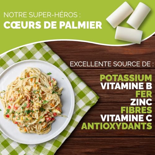 Image of Palmini Linguine Hearts of Palm Pasta | Low Carb (4g Net Carbs), Low Calorie (20 Cal), Keto, Gluten Free, Vegan, Non-GMO | Healthy Plant-Based Noodles | As Seen on Shark Tank | 12oz Pack of 3