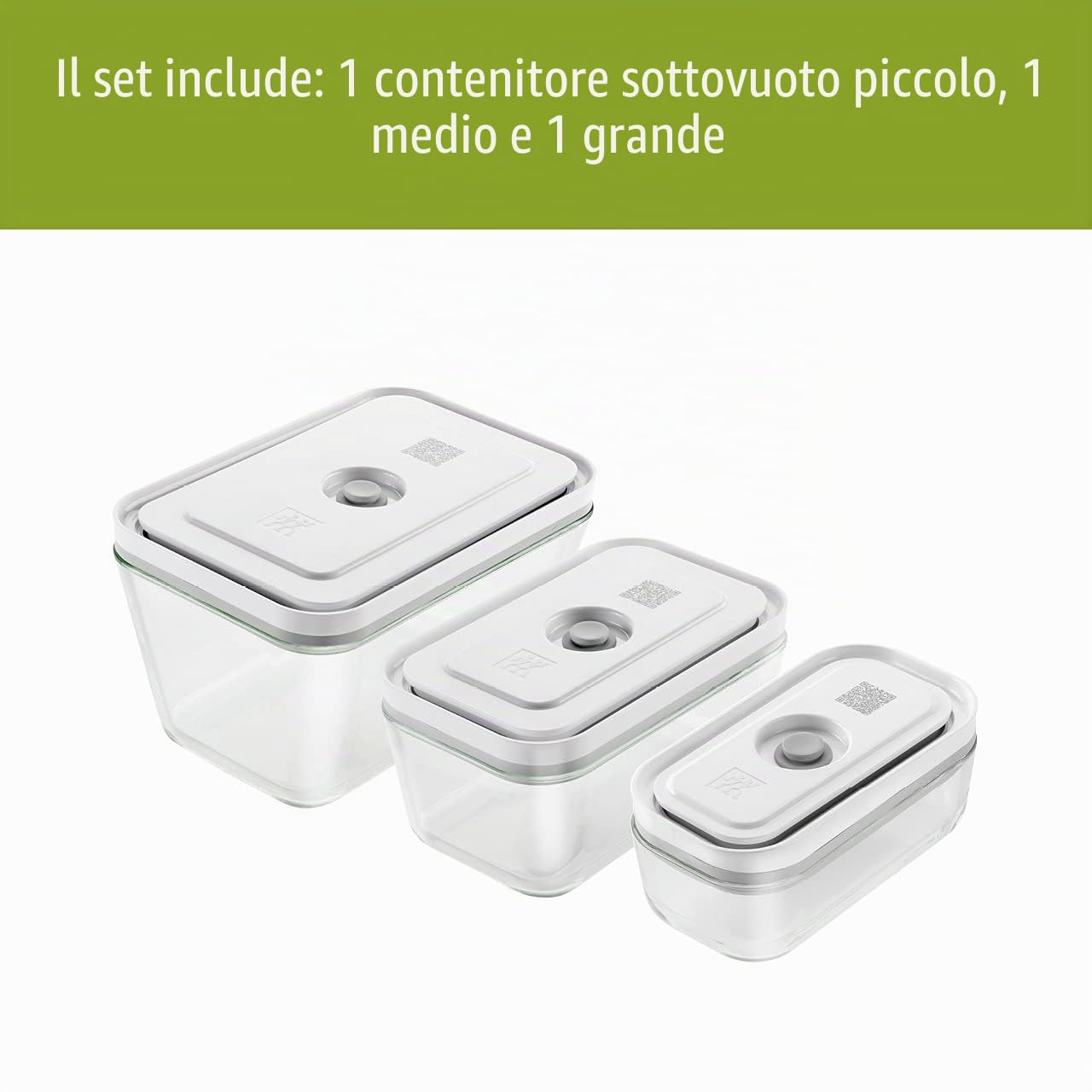 ZWILLING Fresh & Save - Contenitore per alimenti in vetro, 3 pezzi, dimensioni assortite