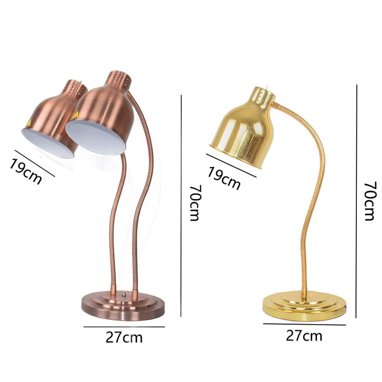 Lampada scaldavivande commerciale da 250 W, lampada riscaldante portatile per alimenti, diametro: 19 cm, tubo flessibile regolabile a 360°, per cucina, ristorante, barbecue, buffet, hotel, B-SingleH