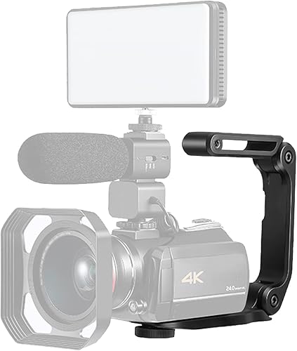 Miniatura 6 de Fydun Mango estabilizador de acción de video agarre estabilizador de mano con agarre en U para cámara DSLR, negro, conector 1/4-20, compatible con