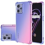 Gufuwo Case for Realme 9 Pro Plus 5G/Realme 9 4G/Realme Narzo 50 Pro RMX3392 Cute Case, Gradient Slim Anti Scratch Soft TPU Phone Cover Shockproof Protective Case for Oppo Realme 9 Pro+ (Blue/Pink)
