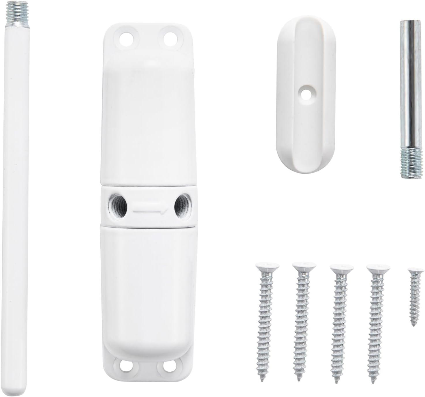 Ideal Security - Automatic Spring Door Closer for Interior Doors, Child & Pet Safe, Stops Door Slamming, Smooth and Quiet Operation, Easy DIY Install, White