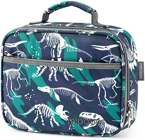 mibasies Kids Lunch Box for Girls and Boys Toddler Insulated Lunch Bag (Camo Dinosaur)