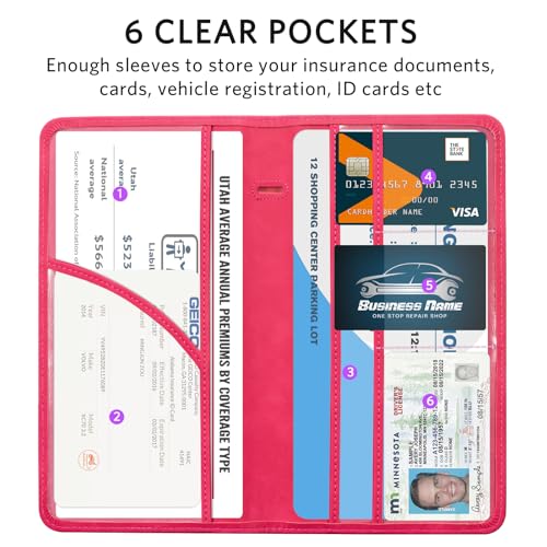 Image of CoBak Car Registration and Insurance Holder | Vehicle Glove Box Organizer, Auto Truck Compartment Document Case with Magnetic Closure for Insurance & Driver License