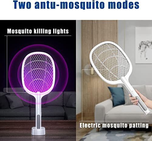 Image of Bissell Mosquito Racket Mosquito Killer Bat with UV Light Lamp | Made in India 1200mAh Long Lasting Lithium-ion Rechargeable Battery Lithium Cleaner (White)