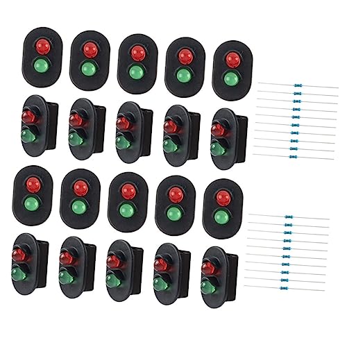 Gogogmee 2 Sets Luminous Signal Light Model Micro Landscape Light Decor Road Light Sand Table Traffic Light Scenery Abs Plus Stainless Steel