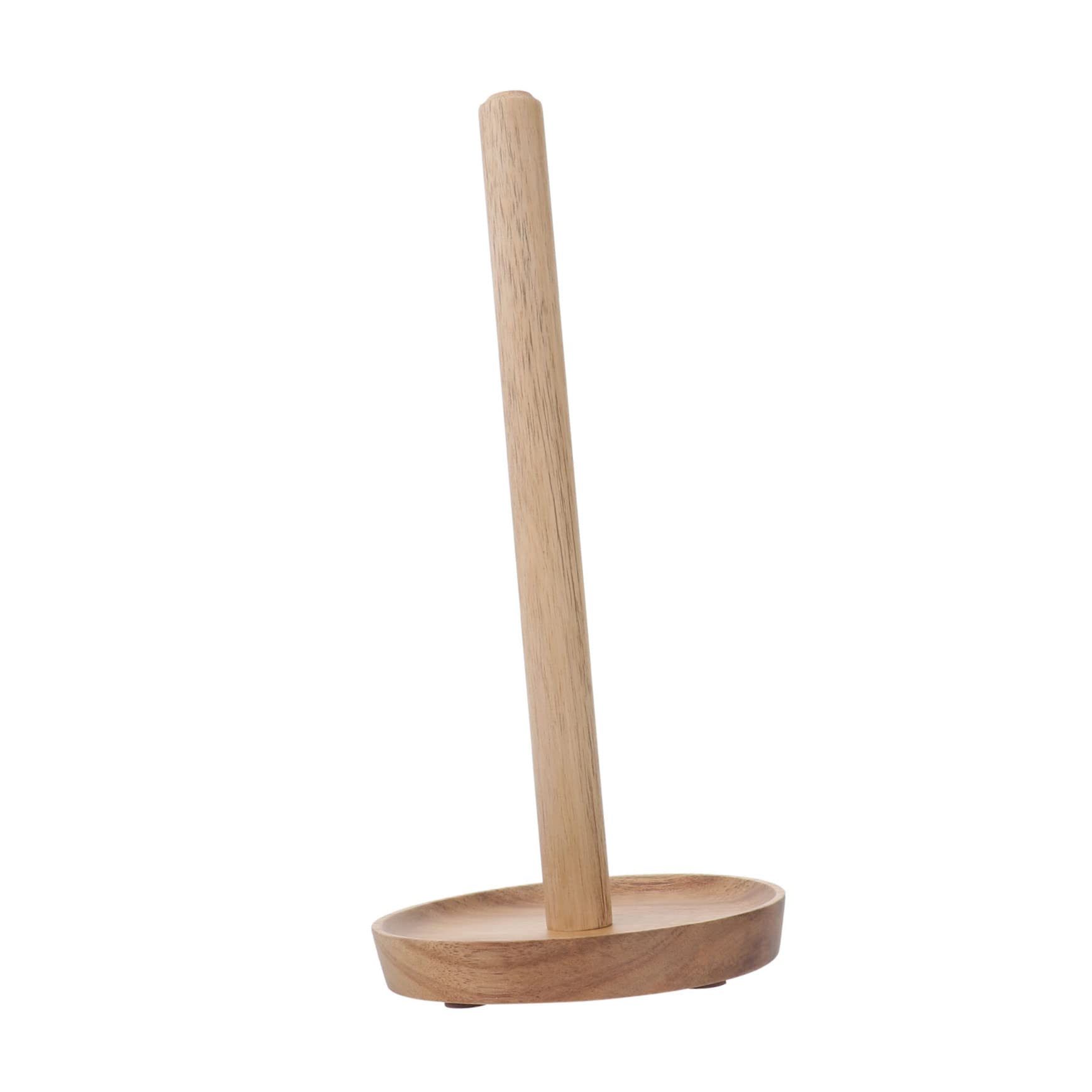 TOPBATHY Portarotolo da Bagno in Legno Solido, Marrone, Base Antiscivolo, Design Semplice e Creativo per Bagno Padronale e Cameretta